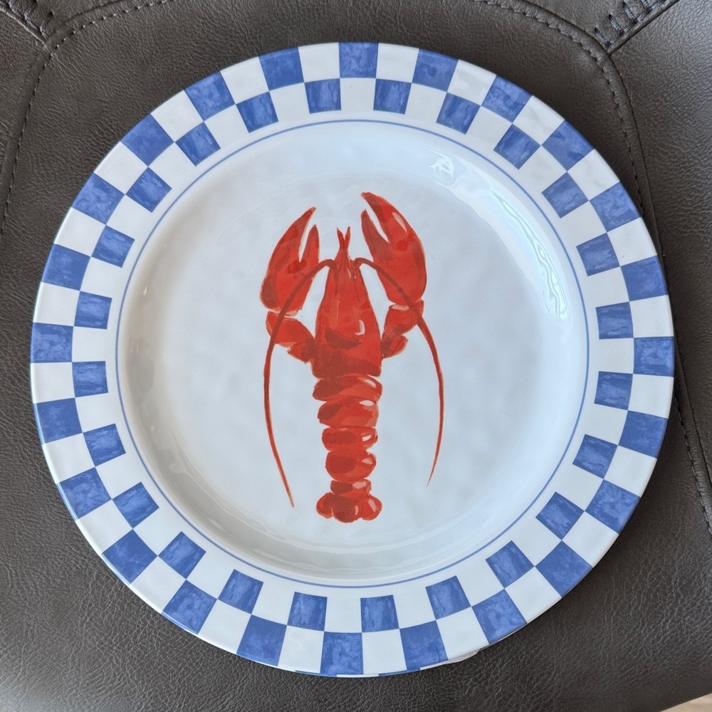 🦞Melamine Lobster Dinner Plates - Four Piece Set